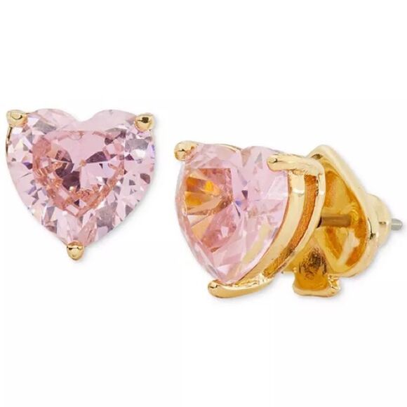 kate spade Jewelry - Kate Spade Gold-Tone Stone Heart Stud Earrings